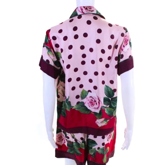DOLCE & GABBANA Rose-print Top In Pink - Picture 3 of 8